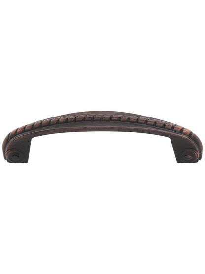 Rhodes Rope Detail Cabinet Pull - 3 3/4 inch Center-to-Center in Brushed Oil Rubbed Bronze.